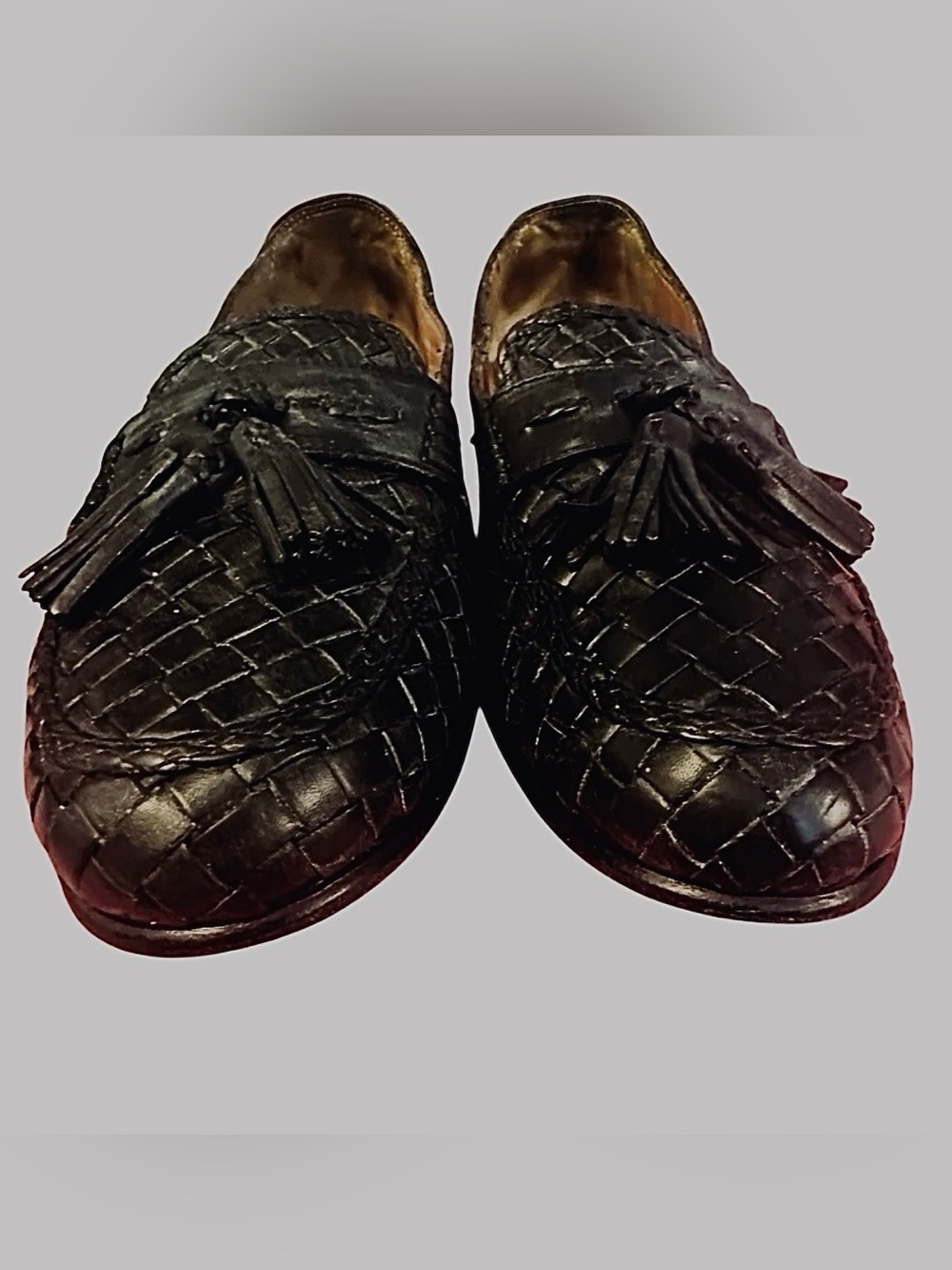 The Zelli Riviera Basketweave
Italian Calfskin Tassel Loafer. SZ10.5 M/ITALY EUC